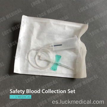 Conjunto de recolección de sangre de seguridad desechable con titular